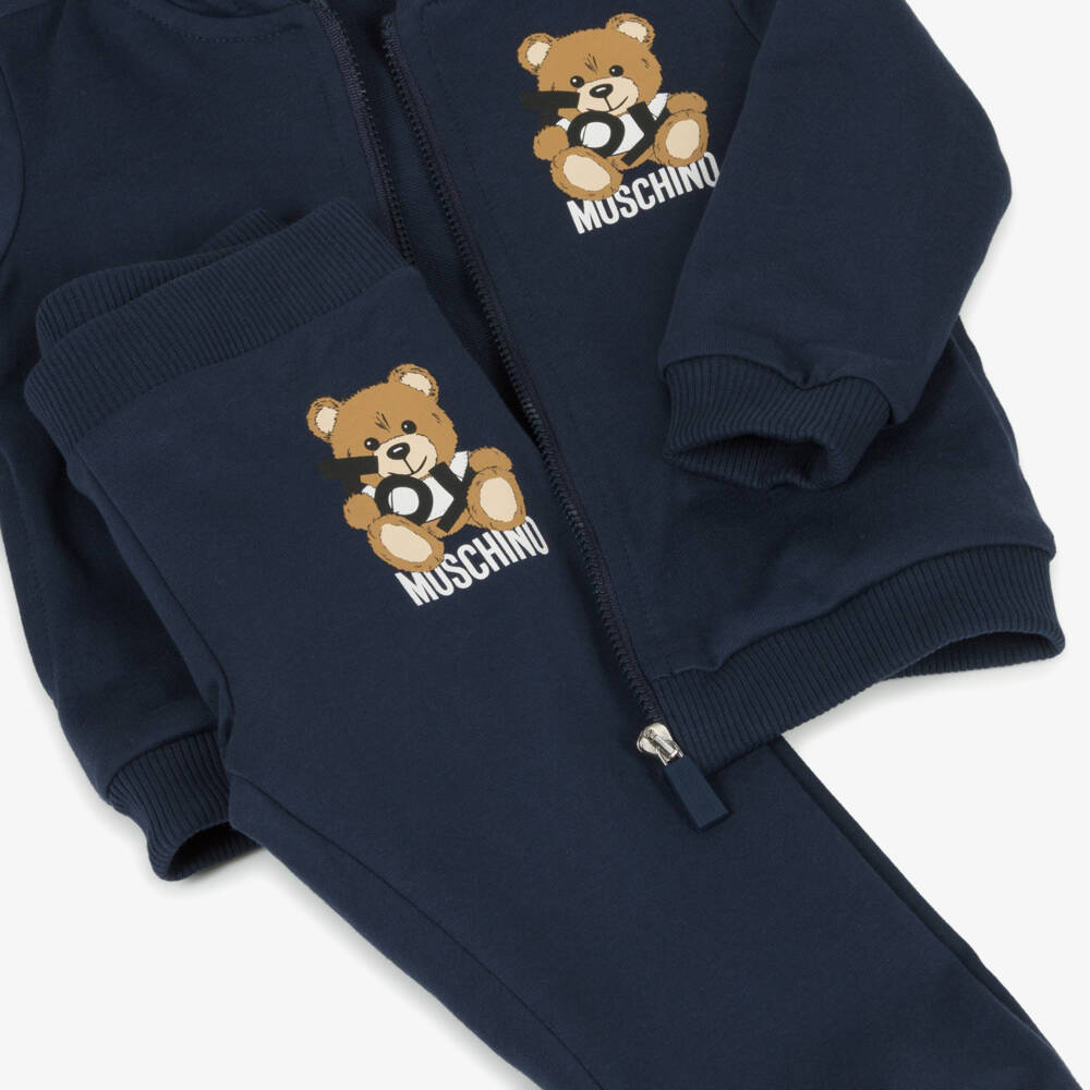 Moschino-Boys Cozy Bear Blue Tracksuit | Childrensalon Outlet