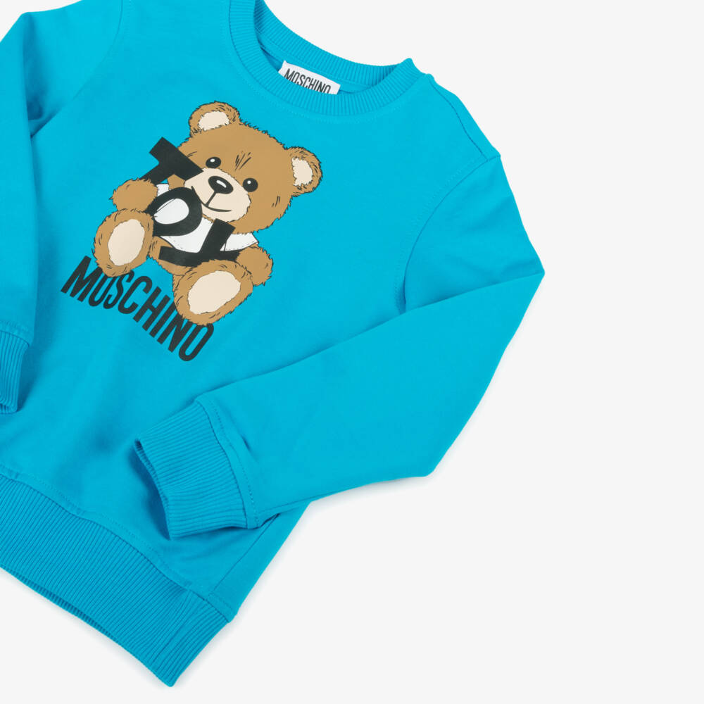 Moschino-Boys Cozy Blue Bear Top | Childrensalon Outlet