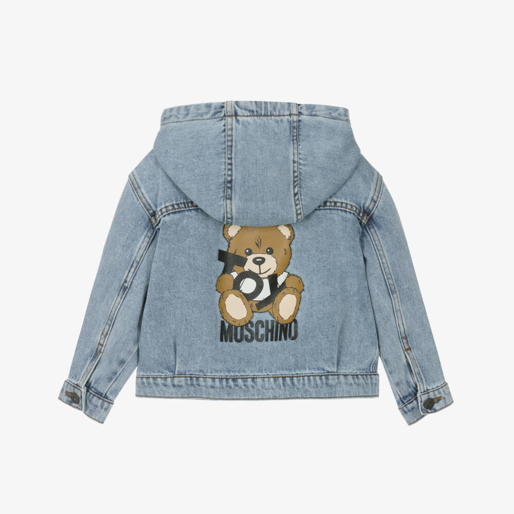 Moschino-Boys Cozy Blue Denim Hooded Coat | Childrensalon Outlet