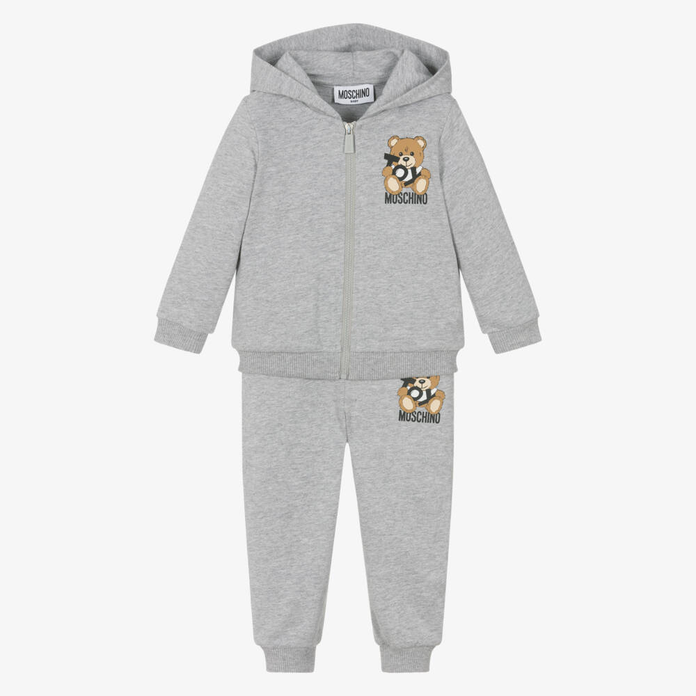 Moschino-Уютный серый комплект с медведем для мальчиков | Childrensalon Outlet