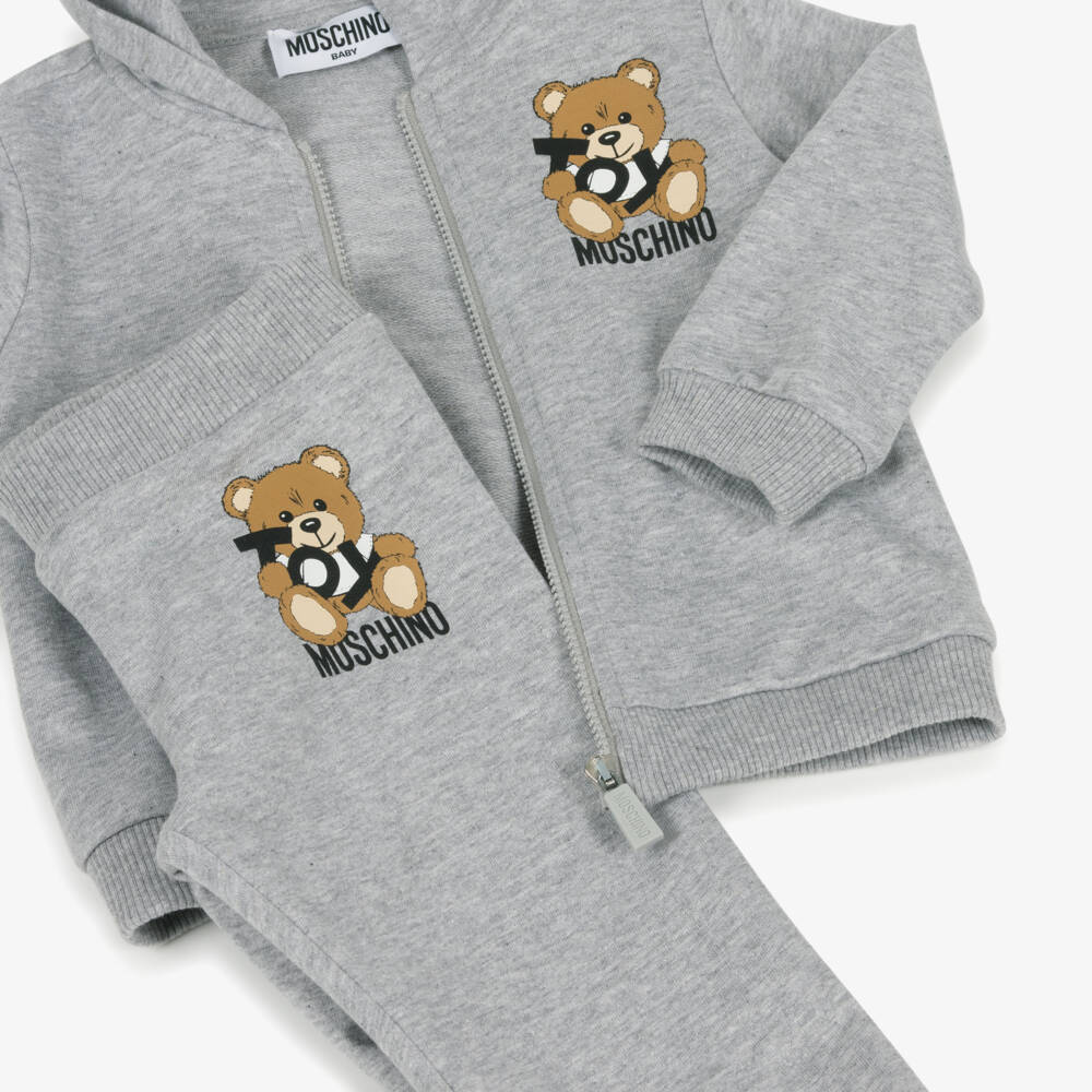 Moschino-Boys Cozy Grey Bear Ensemble | Childrensalon Outlet