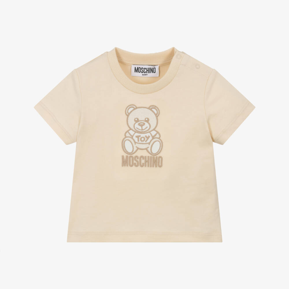Moschino-Boys Creamy Teddy Tee Delight | Childrensalon Outlet