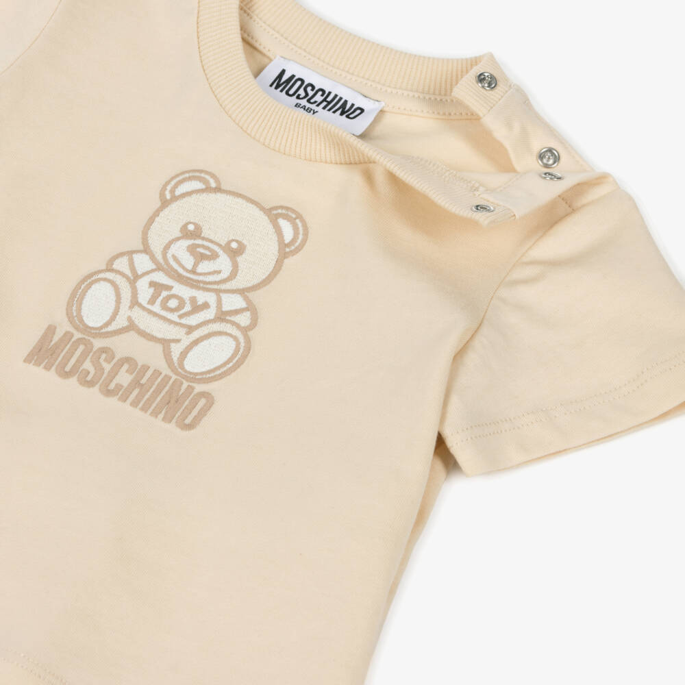 Moschino-Boys Creamy Teddy Tee Delight | Childrensalon Outlet