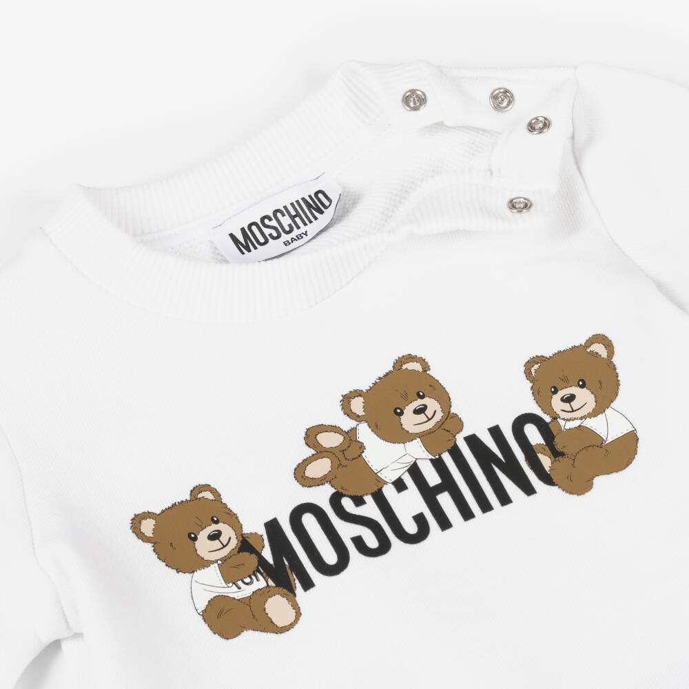 Moschino-Boys Crisp Cotton Bear Sweatshirt | Childrensalon Outlet