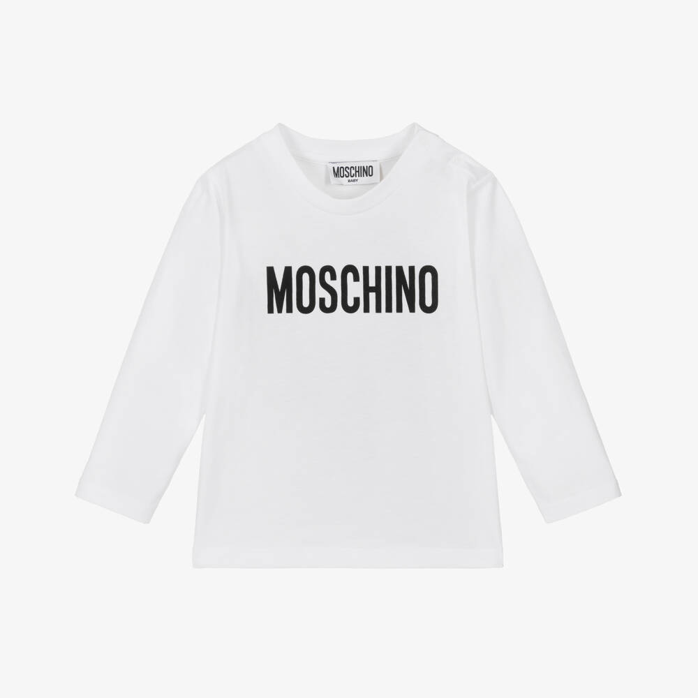 Moschino Baby-Boys Crisp Cotton Crew Top | Childrensalon Outlet