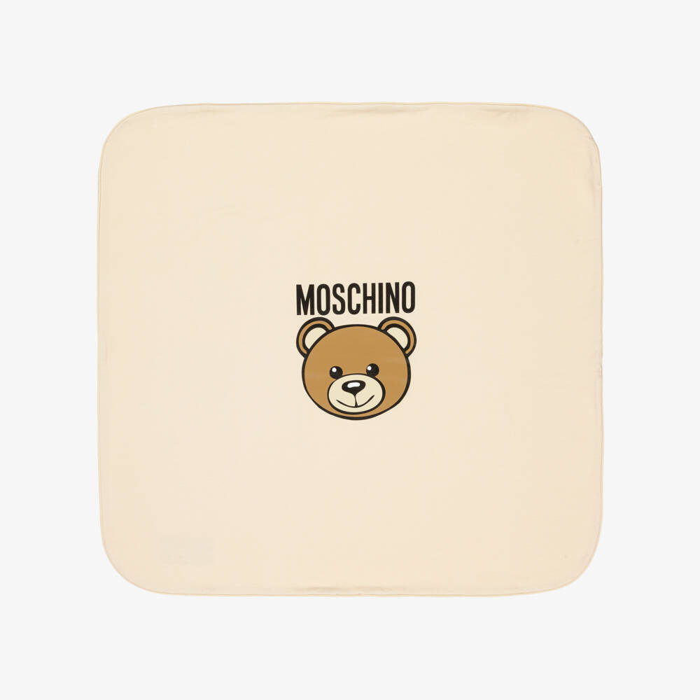 Moschino-Boys Cuddly Beige Bear Blanket | Childrensalon Outlet