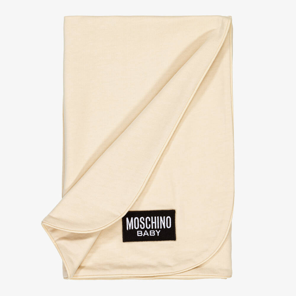 Moschino-Boys Cuddly Beige Bear Blanket | Childrensalon Outlet
