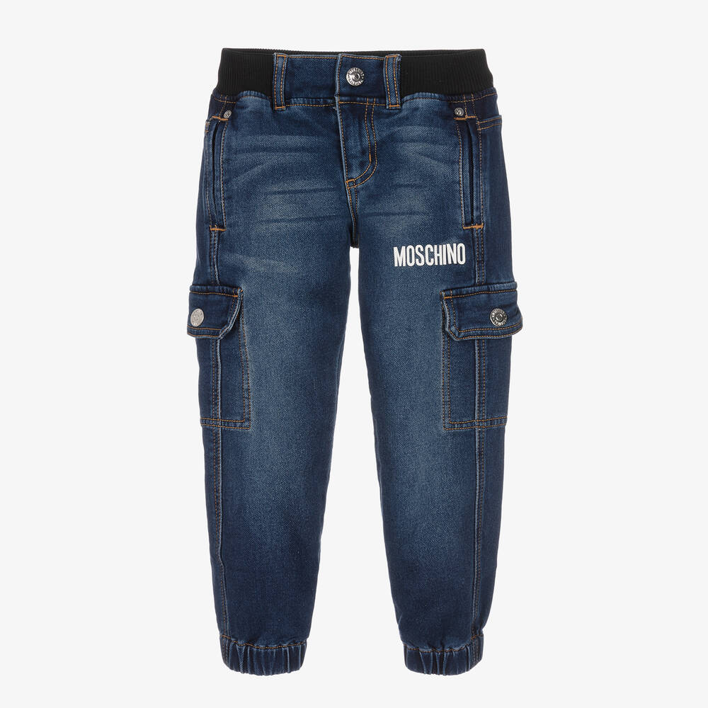 Moschino Kid-Teen - Boys Dark Blue Denim Jeans | Childrensalon