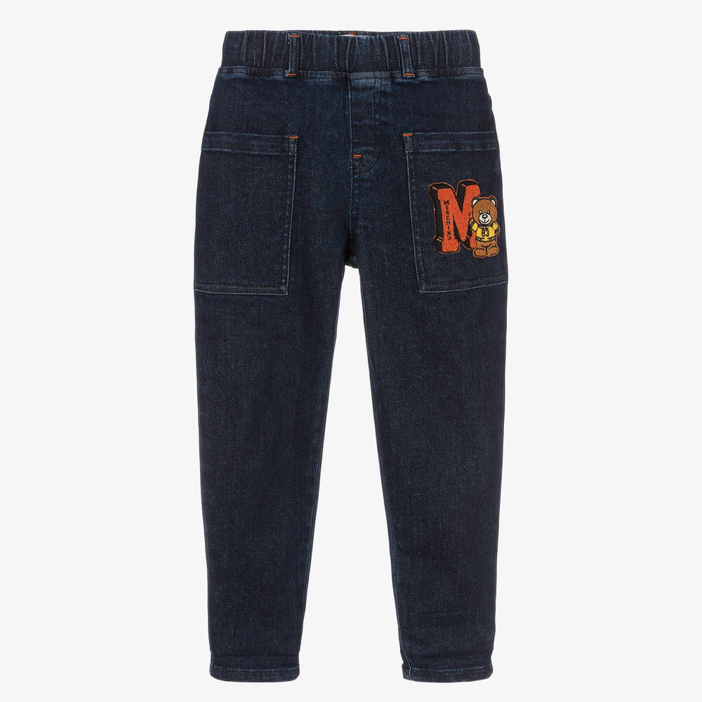 Moschino Kid-Teen - Boys Dark Blue Denim Jeans | Childrensalon