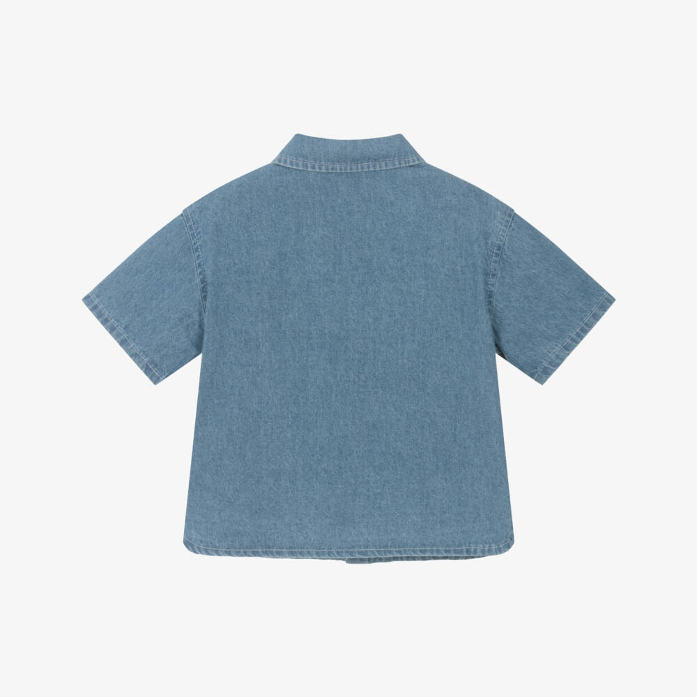 Moschino-Boys Delightful Denim Print Shirt | Childrensalon Outlet