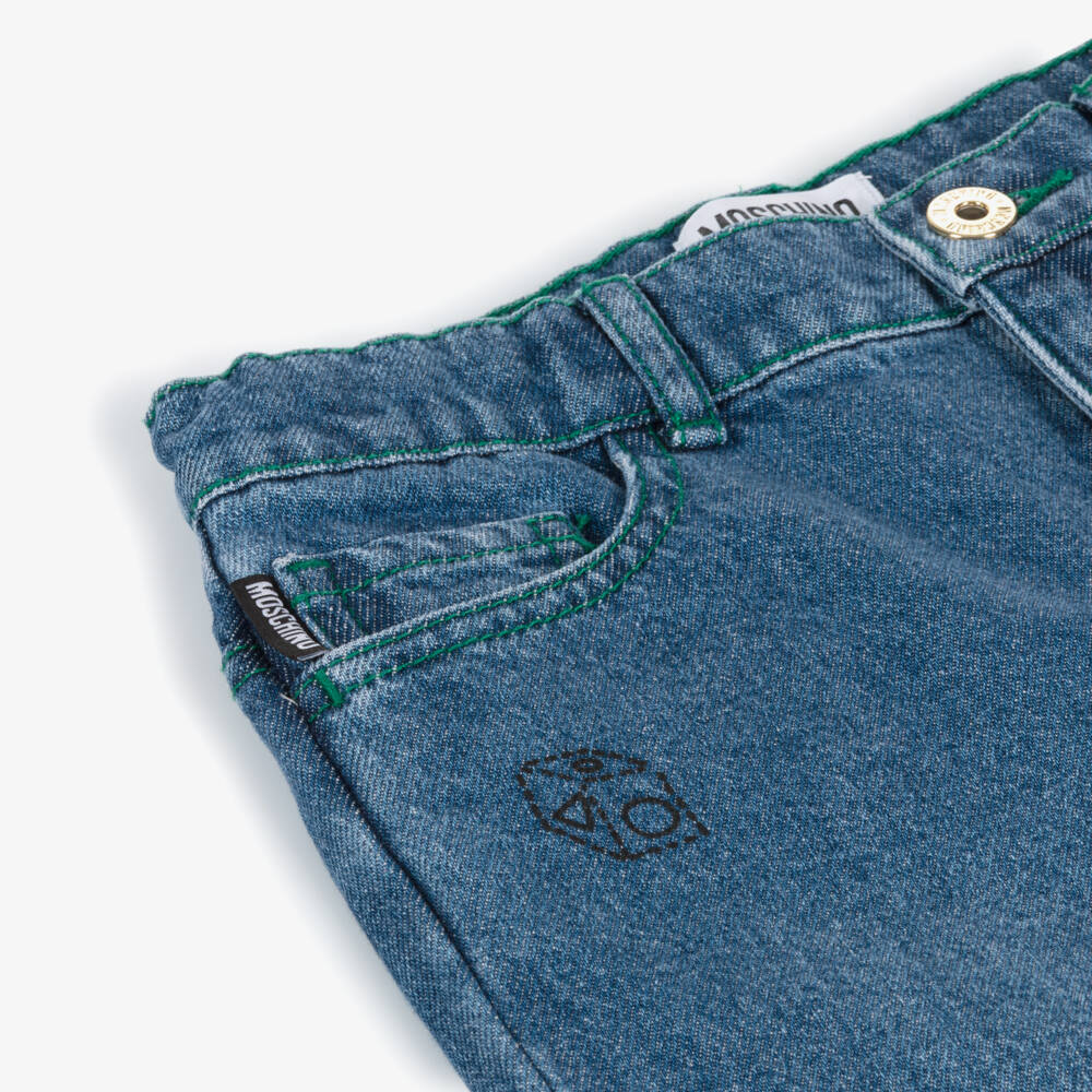 Moschino Кид-Тин-Boys Denim Blue Teddy Jeans | Childrensalon Outlet