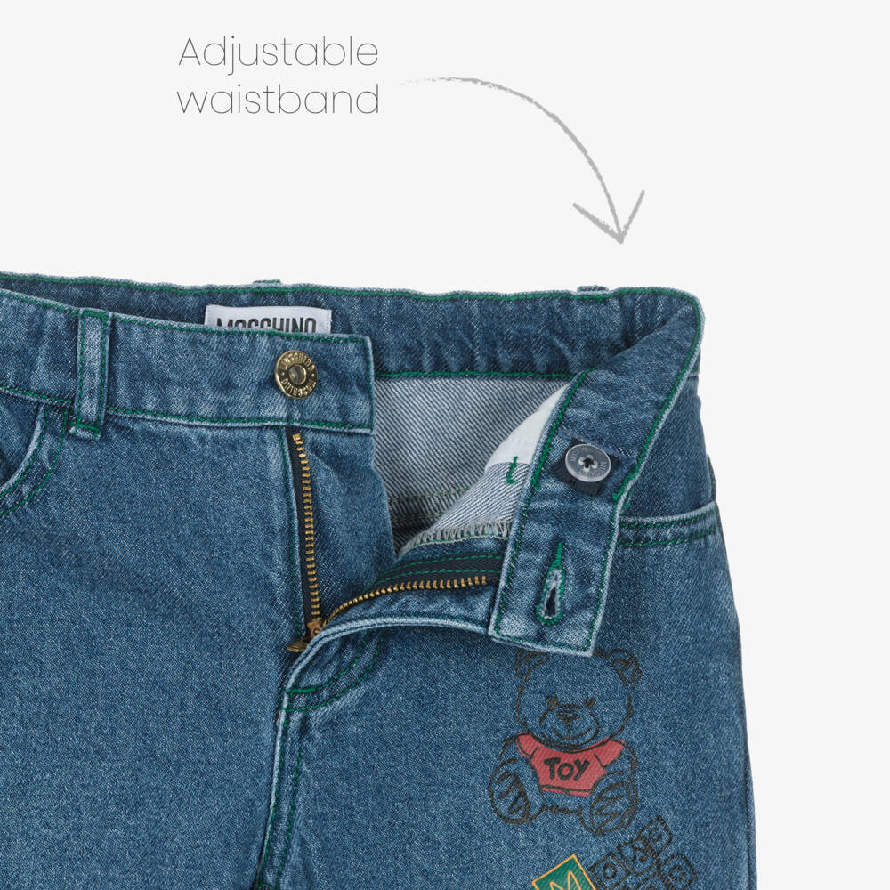 Moschino Кид-Тин-Boys Denim Blue Teddy Jeans | Childrensalon Outlet