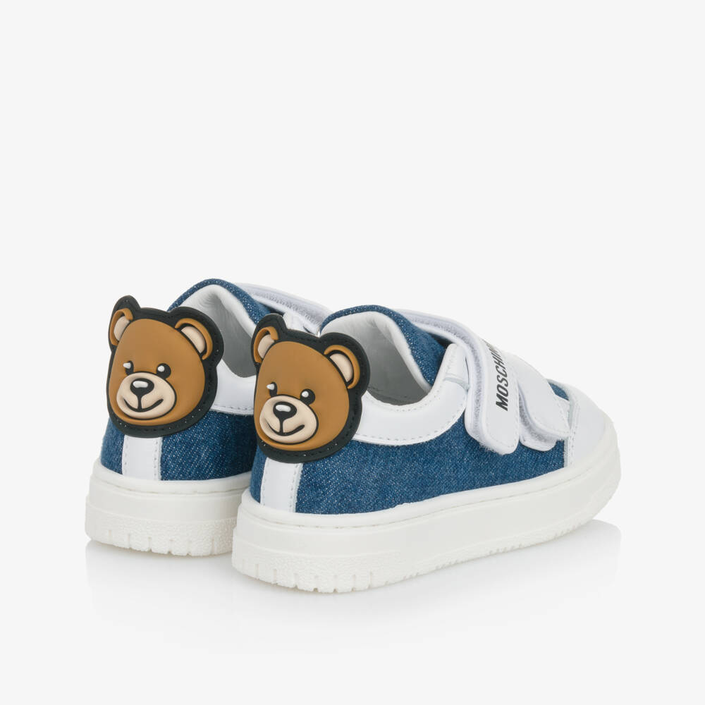 Moschino-Boys Denim Kicks with Leather Touches | Childrensalon Outlet