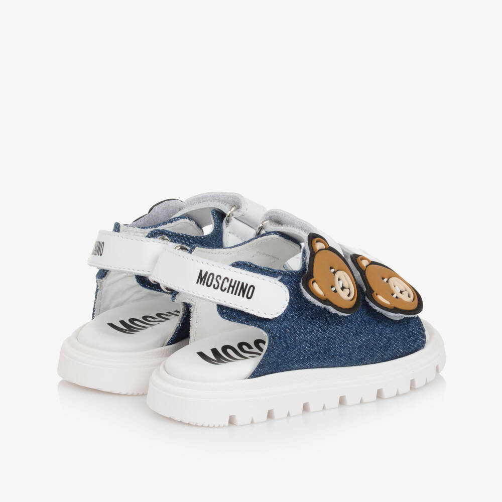 Moschino-Boys Denim & White Strap Sandals | Childrensalon Outlet