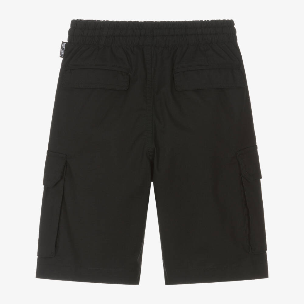 Moschino-Boys Durable Black Cargo Shorts | Childrensalon Outlet