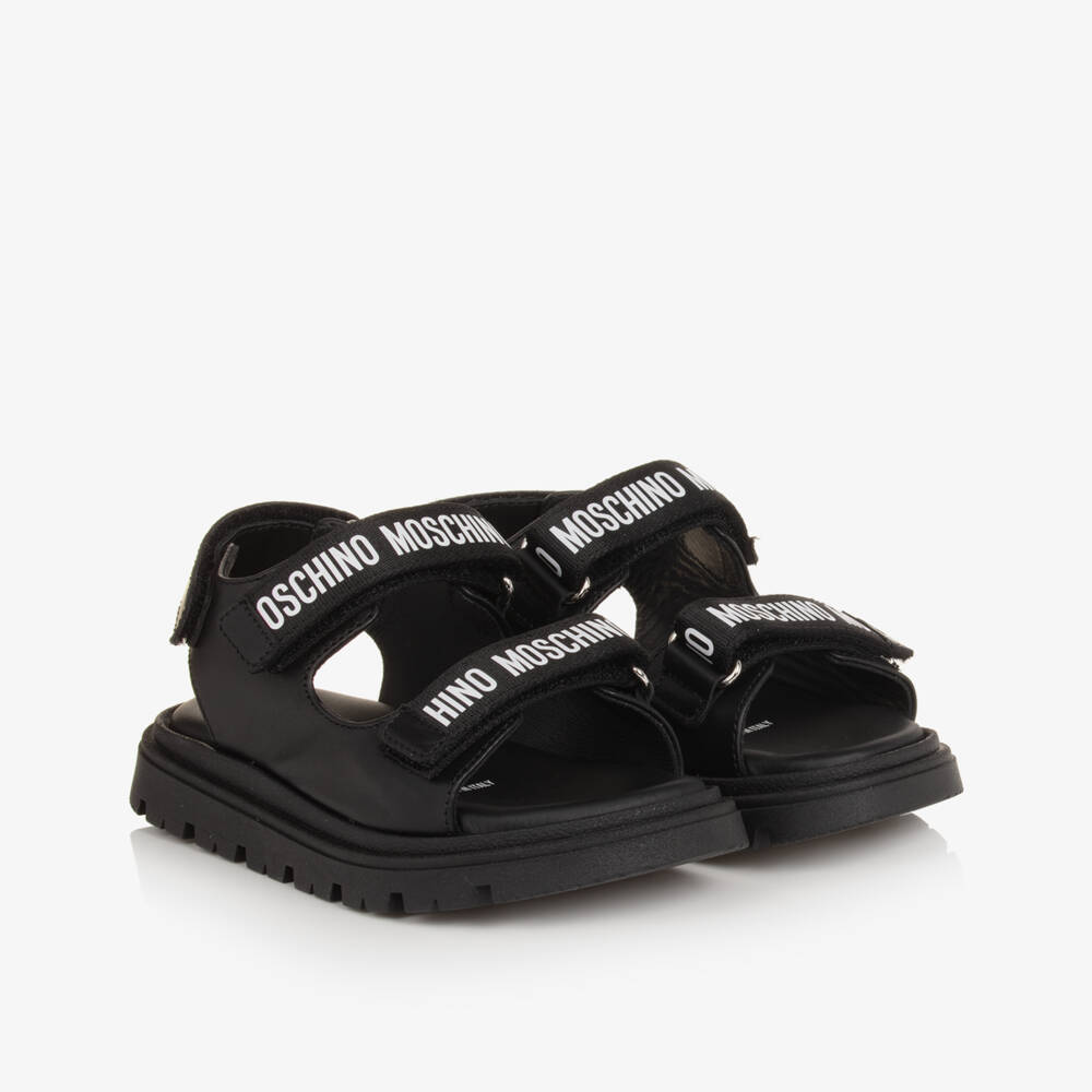 Moschino-صنادل أنيقة للأولاد بلون الأبنوس | Childrensalon Outlet