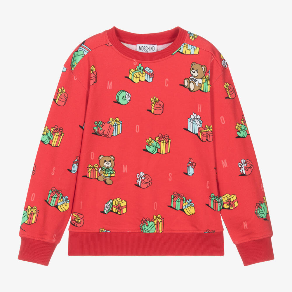 Moschino Kid-Teen-Boys Festive Teddy Sweatshirt | Childrensalon Outlet