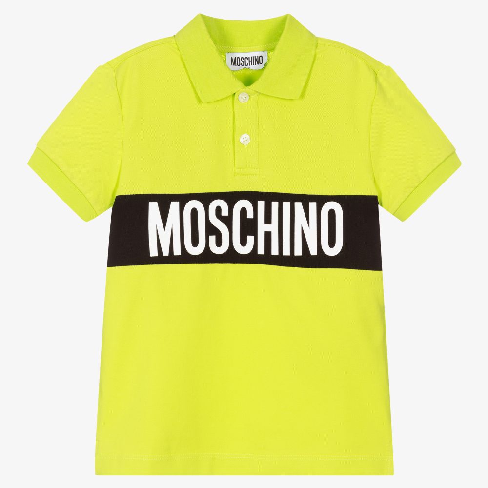 Moschino Kid-Teen-Boys Green Cotton Polo Shirt | Childrensalon Outlet