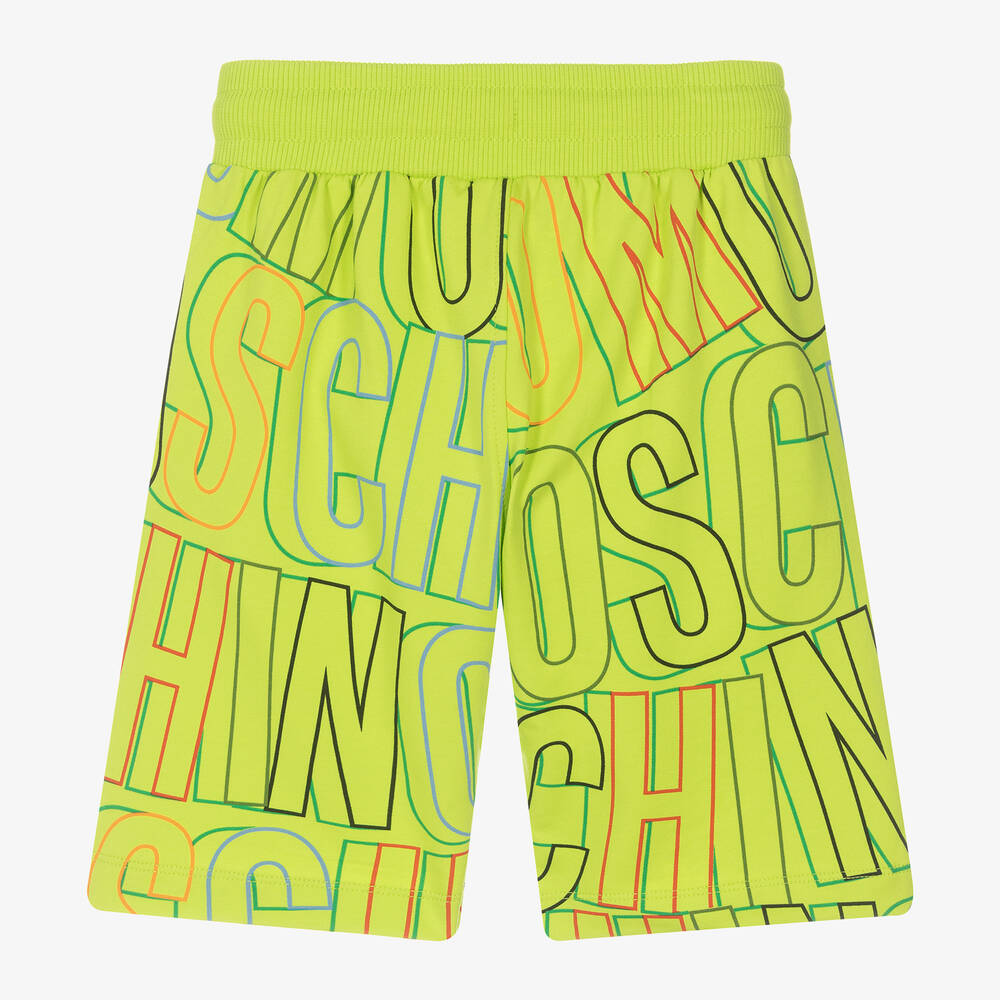 Moschino Kid-Teen-شورت قطن جيرسي لون أخضر فاقع للأولاد | Childrensalon Outlet