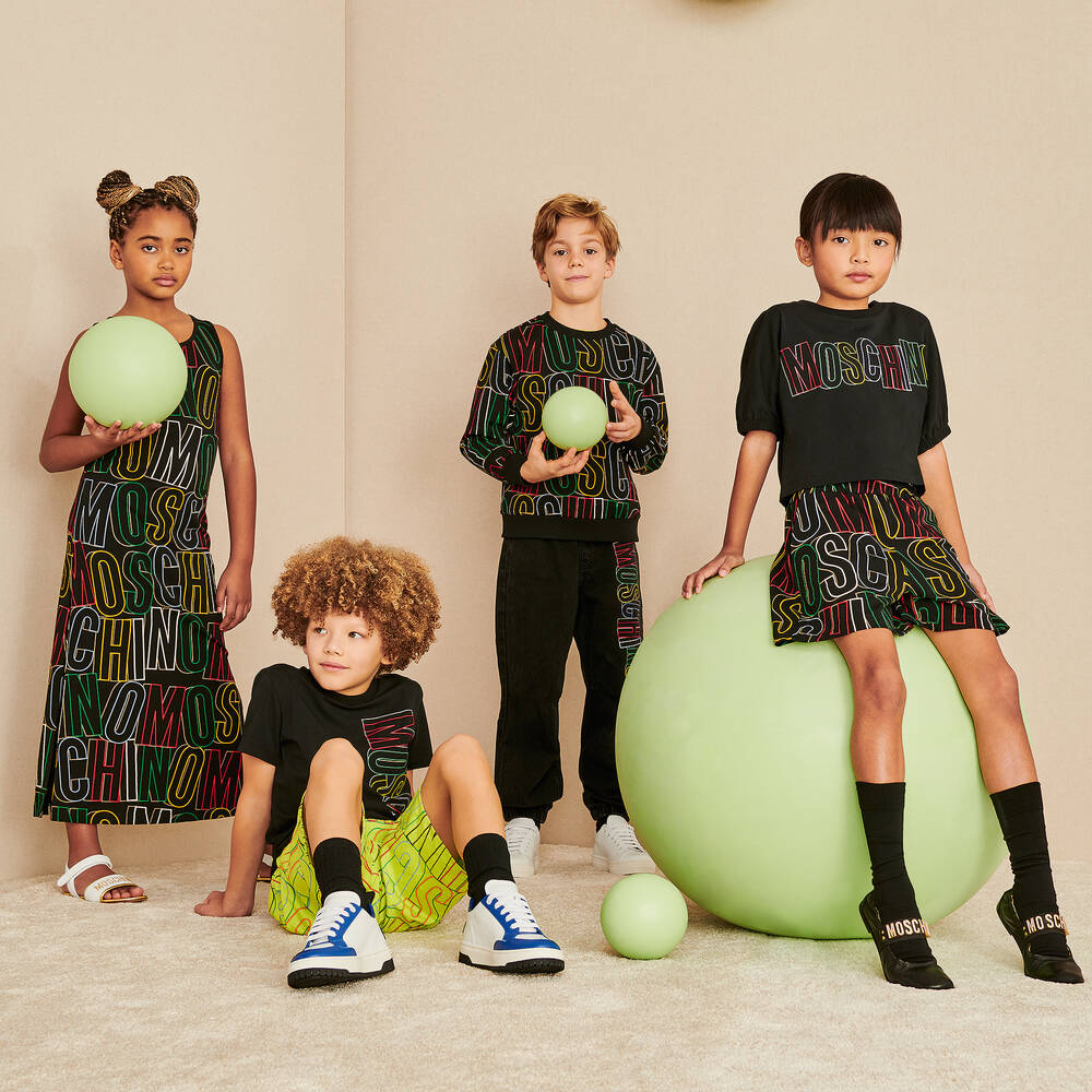 Moschino Kid-Teen-شورت قطن جيرسي لون أخضر فاقع للأولاد | Childrensalon Outlet