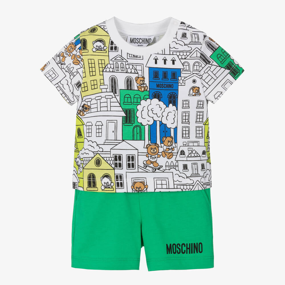 Moschino t shirt and shorts deals