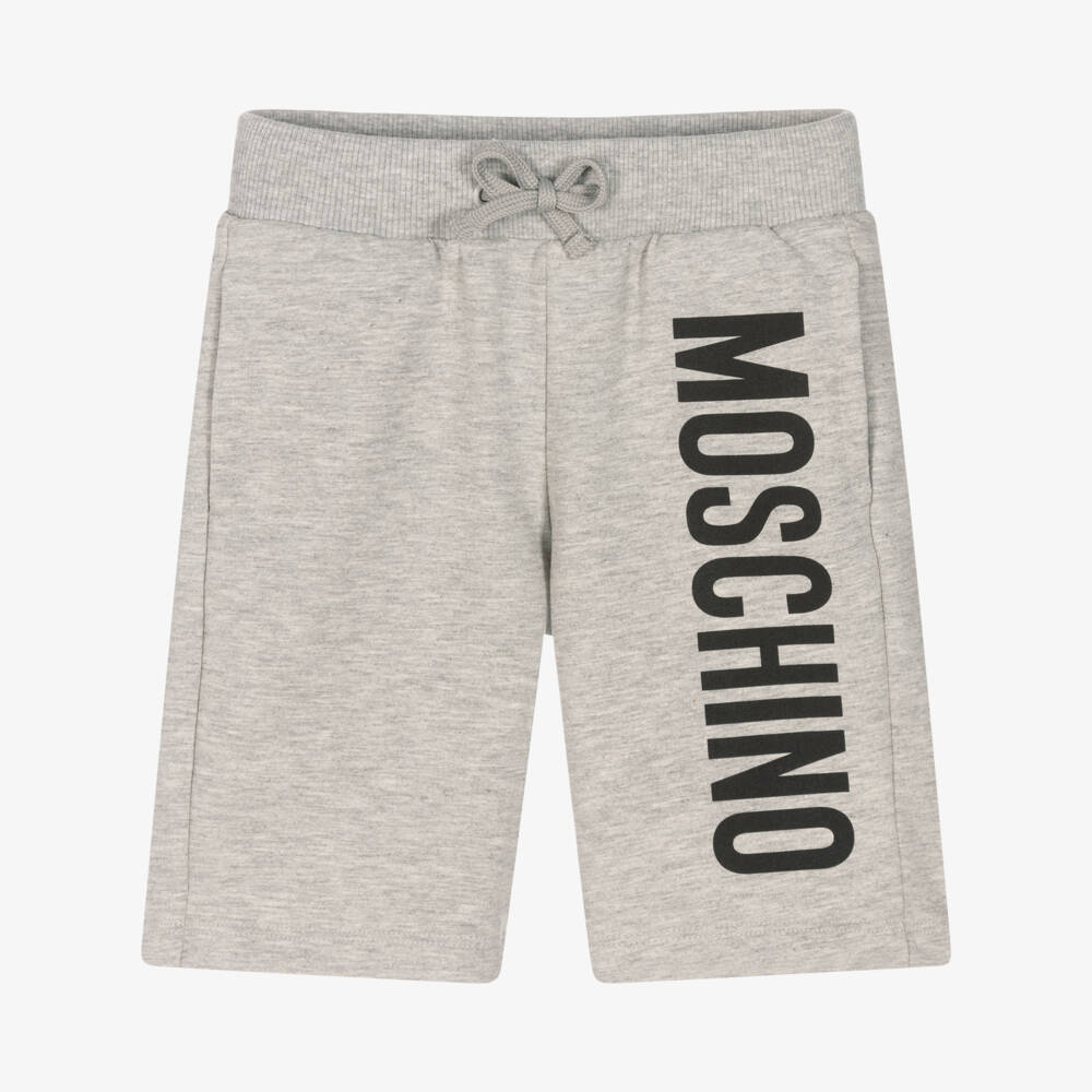 Moschino Kid-Teen-Boys Grey Cotton Jersey Shorts | Childrensalon Outlet