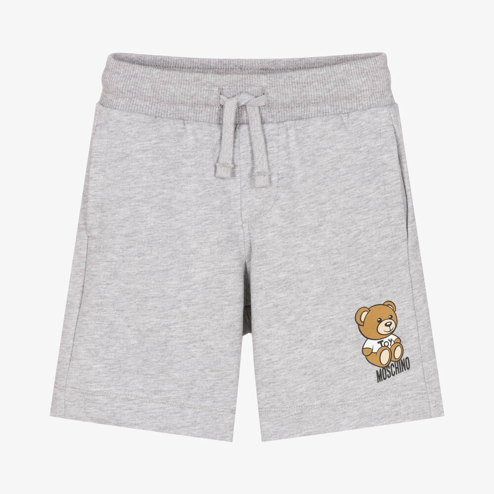 Moschino Kid-Teen - Short gris en coton nounours garçon | Childrensalon