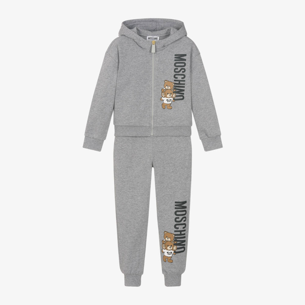 Moschino Kid-Teen-Boys Grey Jersey Tracksuit | Childrensalon Outlet