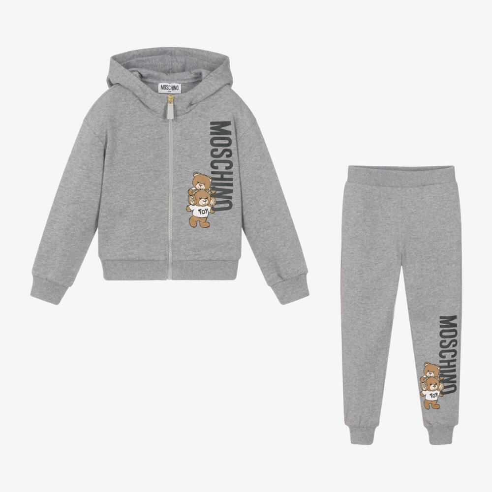 Moschino Kid-Teen-Boys Grey Jersey Tracksuit | Childrensalon Outlet