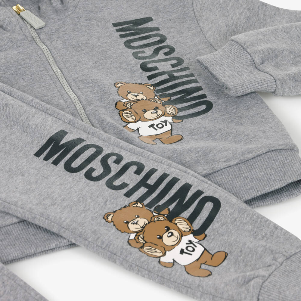 Moschino Kid-Teen-Boys Grey Jersey Tracksuit | Childrensalon Outlet