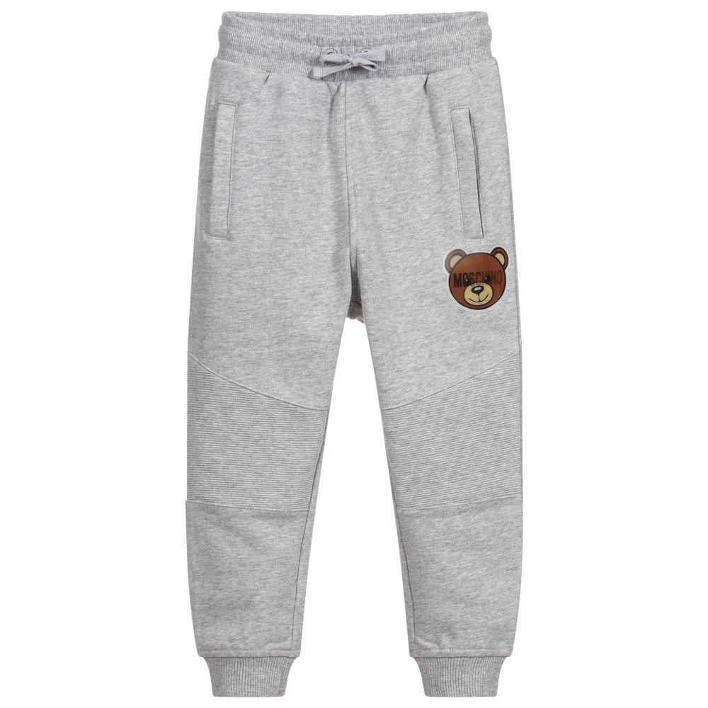 Moschino Kid-Teen - Boys Grey Logo Joggers | Childrensalon