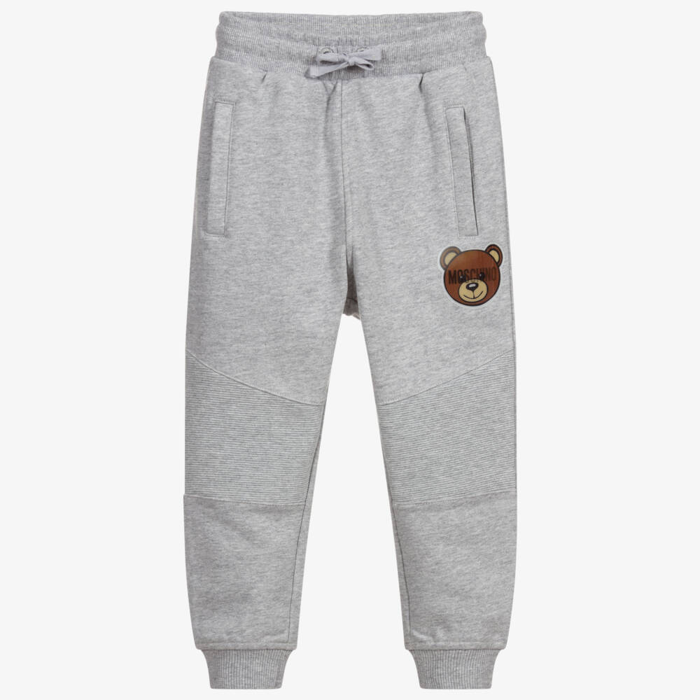 Moschino Kid-Teen-Boys Grey Logo Joggers | Childrensalon Outlet