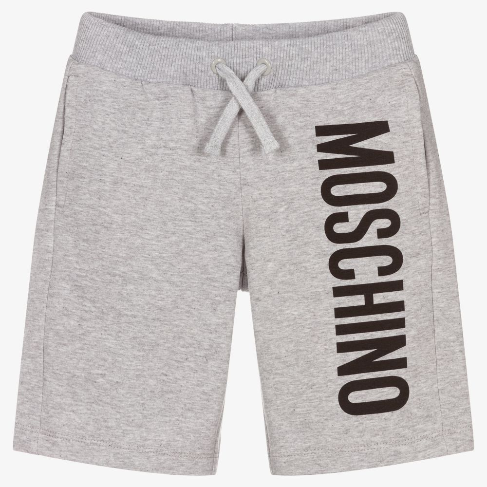Moschino Kid-Teen - Серые шорты из джерси для мальчиков | Childrensalon