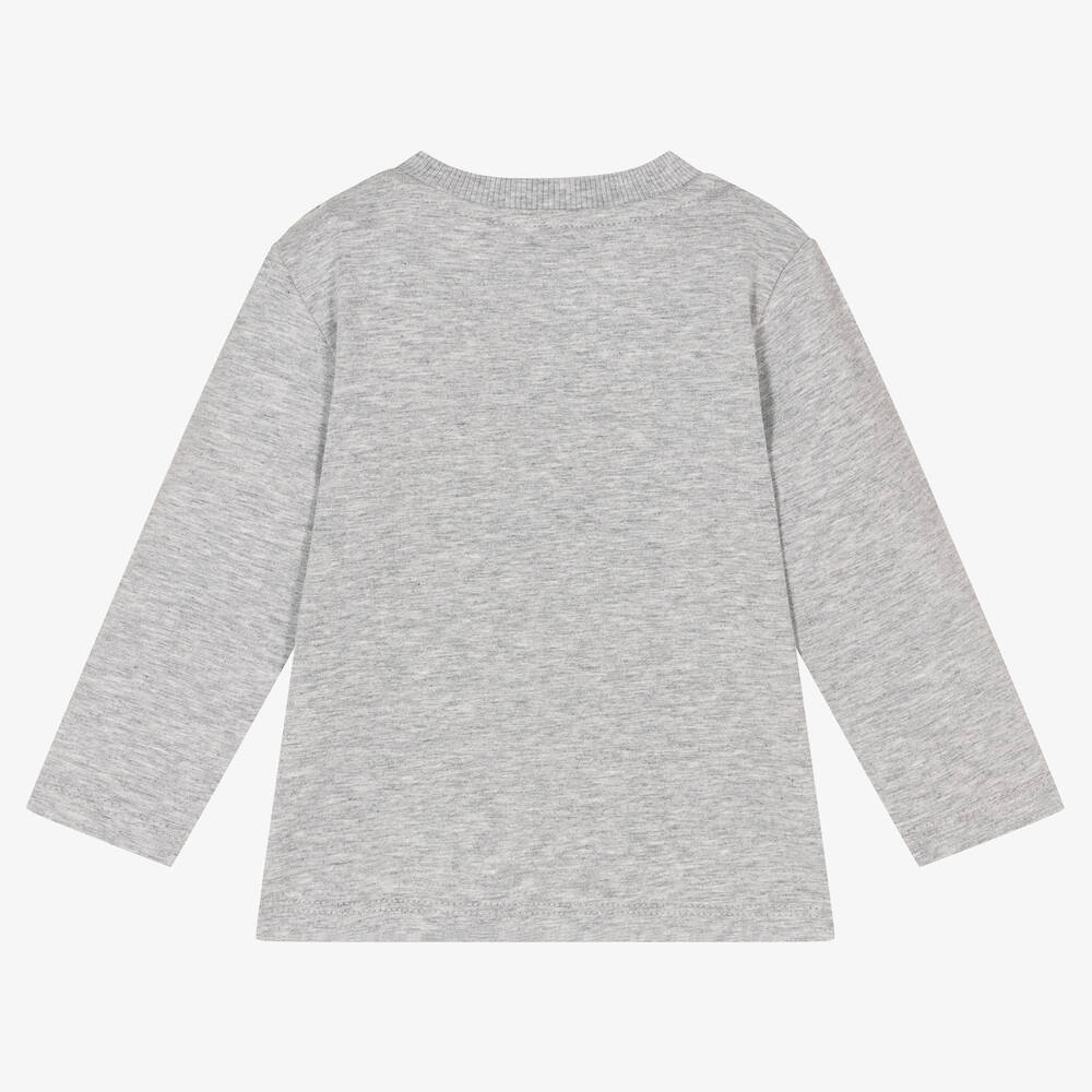 Moschino Малыши-Серая футболка с медвежонком на скейте для мальчиков | Childrensalon Outlet