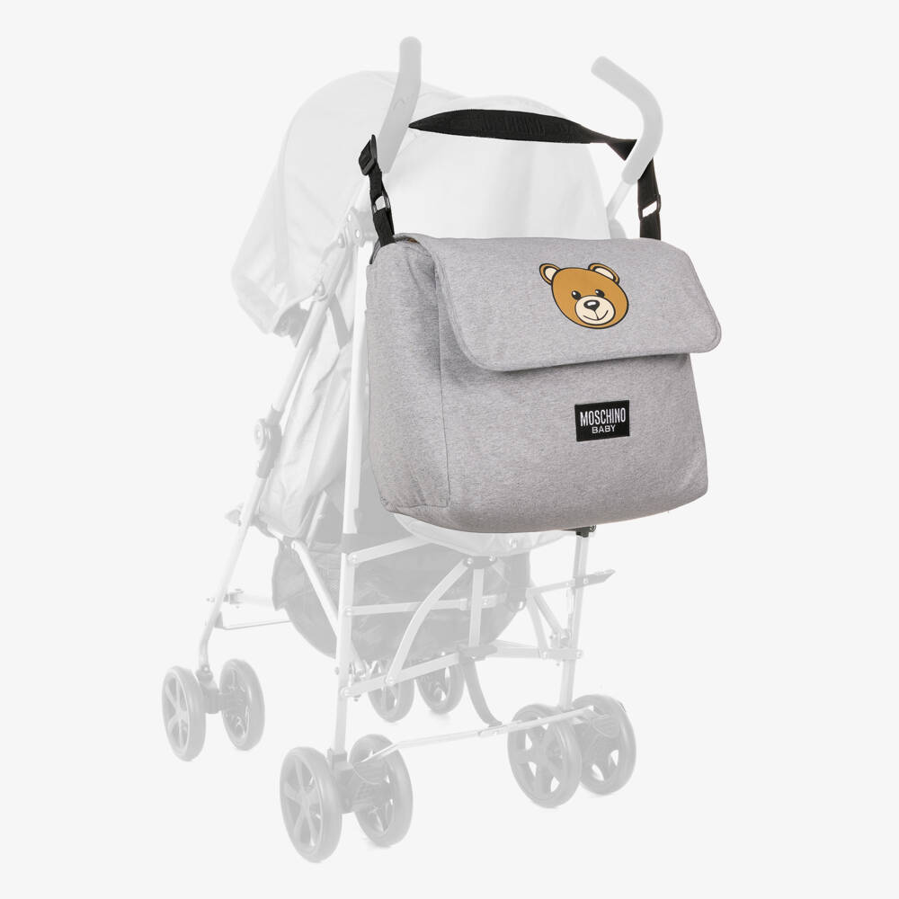 Moschino Baby-Boys Grey Teddy Bear Diaper Tote | Childrensalon Outlet