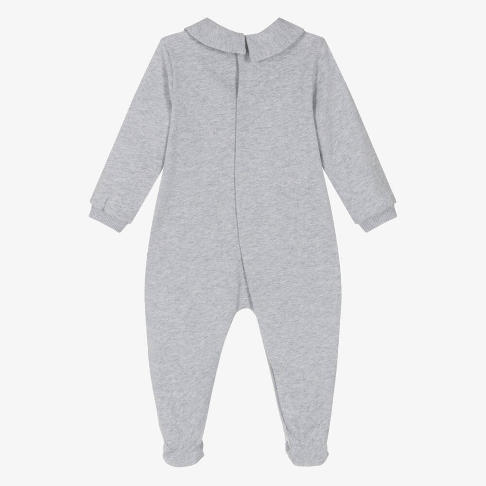 Moschino-Boys Grey Teddy Bear Sleepsuit | Childrensalon Outlet