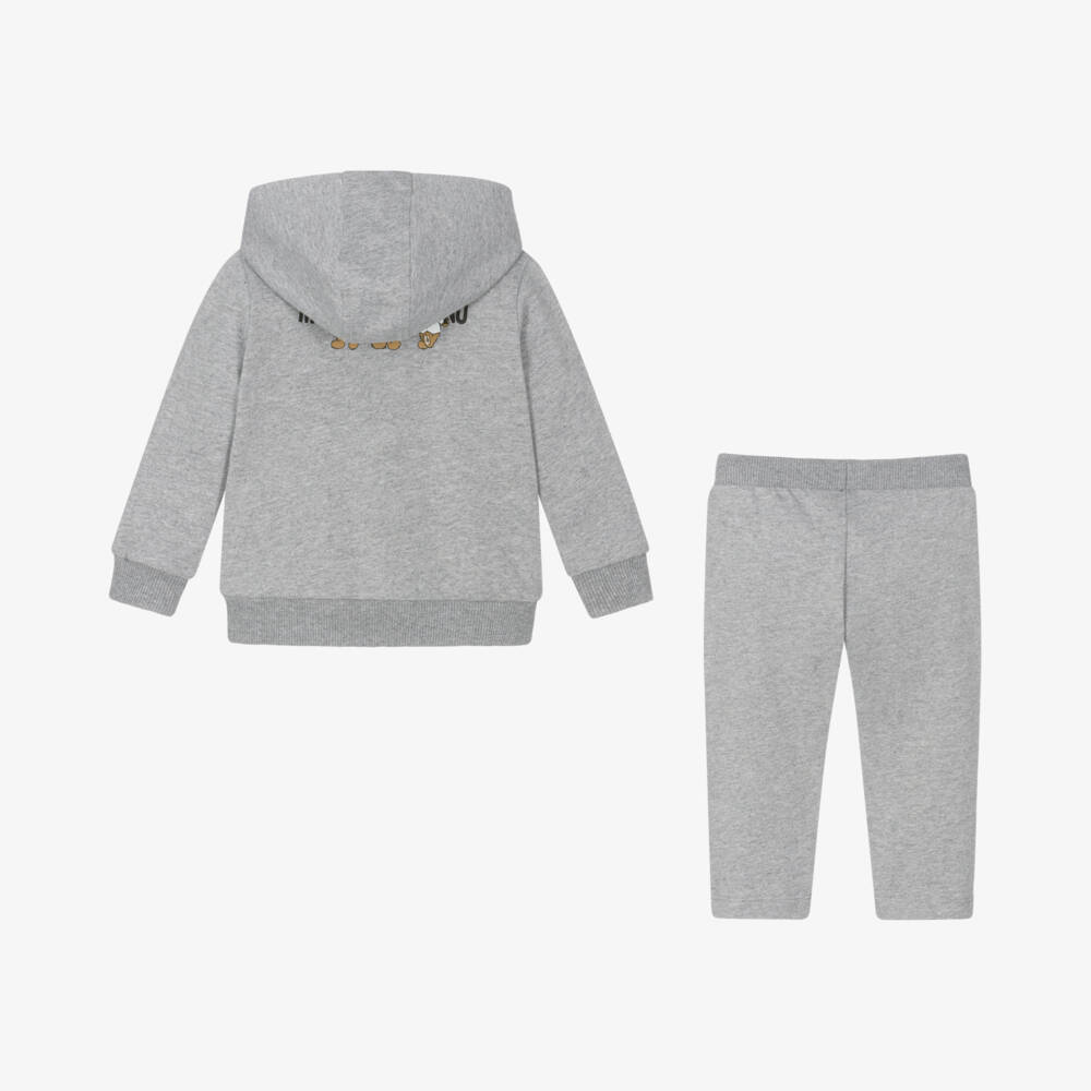 Moschino Baby-Boys Grey Teddy Logo Tracksuit | Childrensalon Outlet