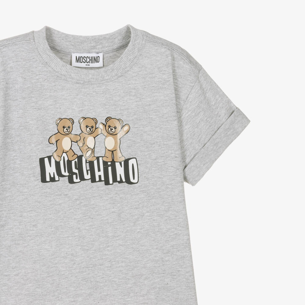 Moschino-Boys Grey Trio Bear T-Shirt | Childrensalon Outlet