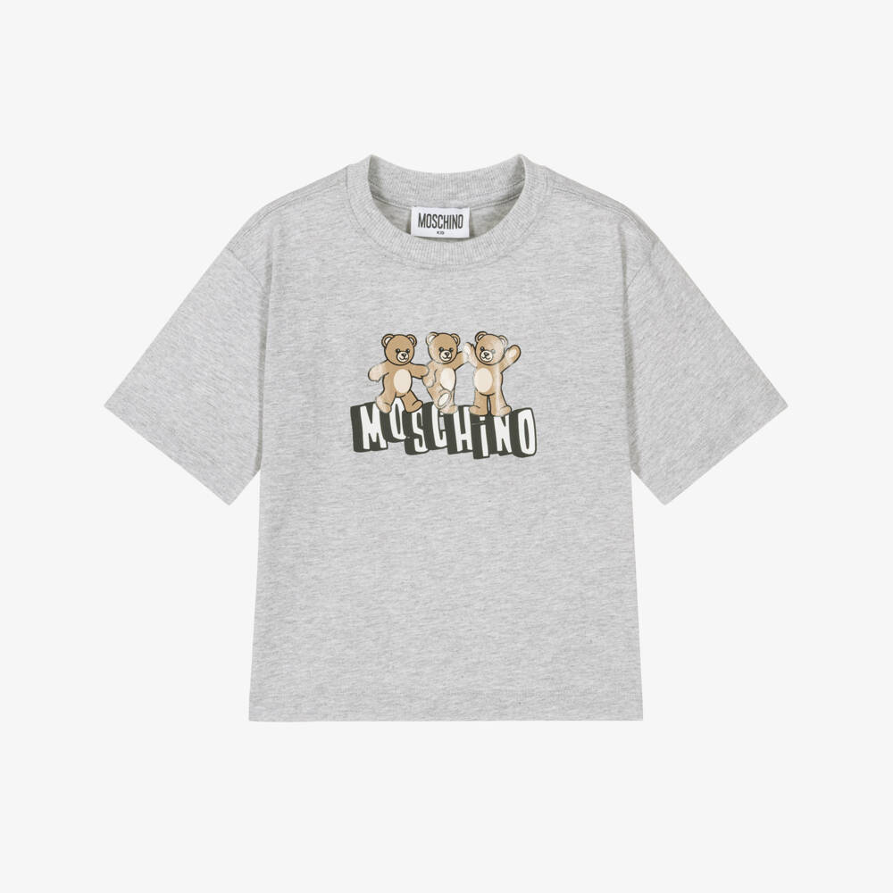 Moschino-Boys Grey Trio Bear T-Shirt | Childrensalon Outlet