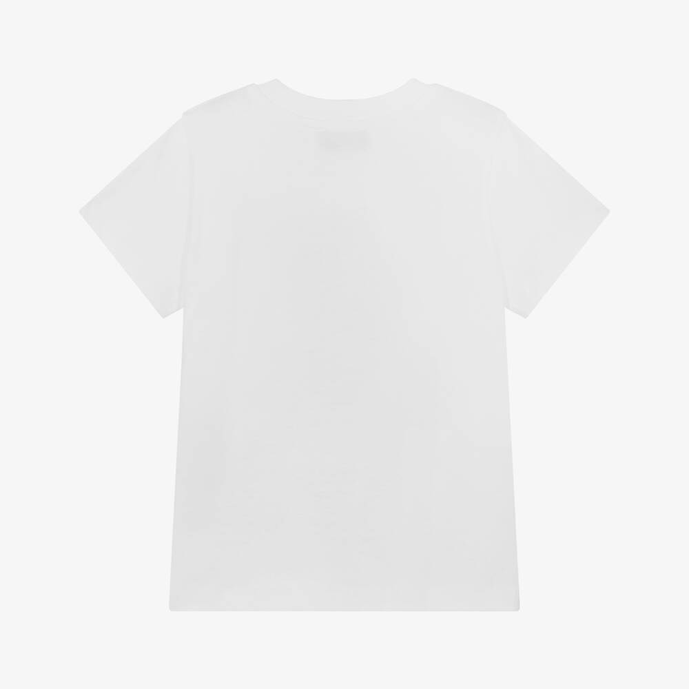 Moschino-Кремовая футболка с медведем и барабаном из хлопка для мальчиков | Childrensalon Outlet