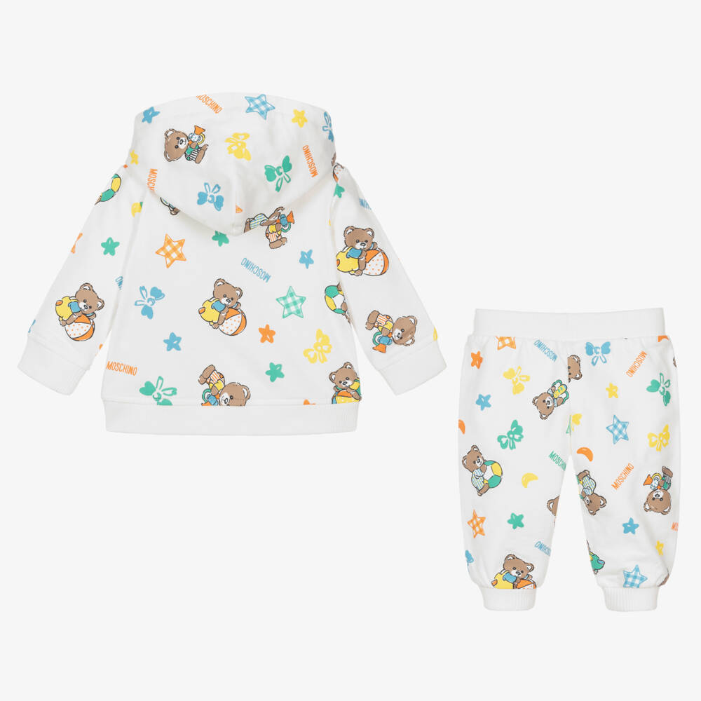 Moschino Baby-Boys Ivory Bear Print Tracksuit | Childrensalon Outlet
