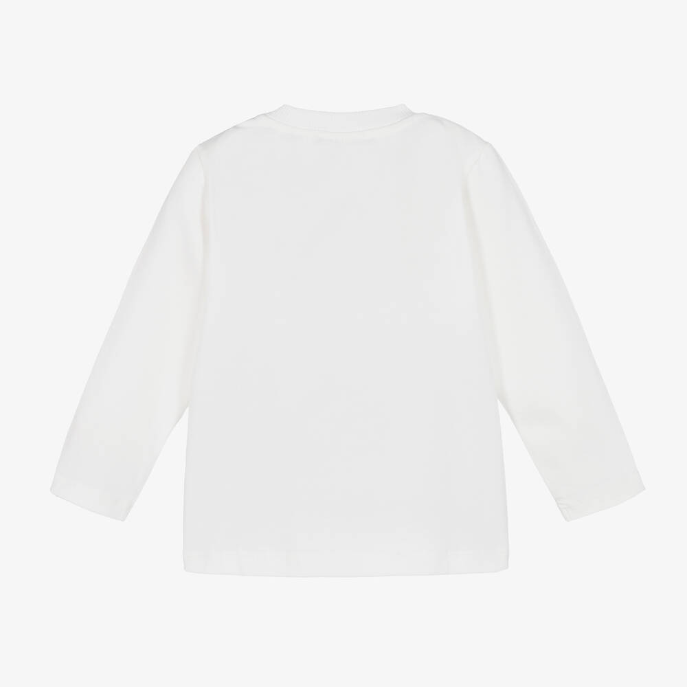Moschino Baby-Boys Ivory Cotton Teddy Bear Logo Top | Childrensalon Outlet