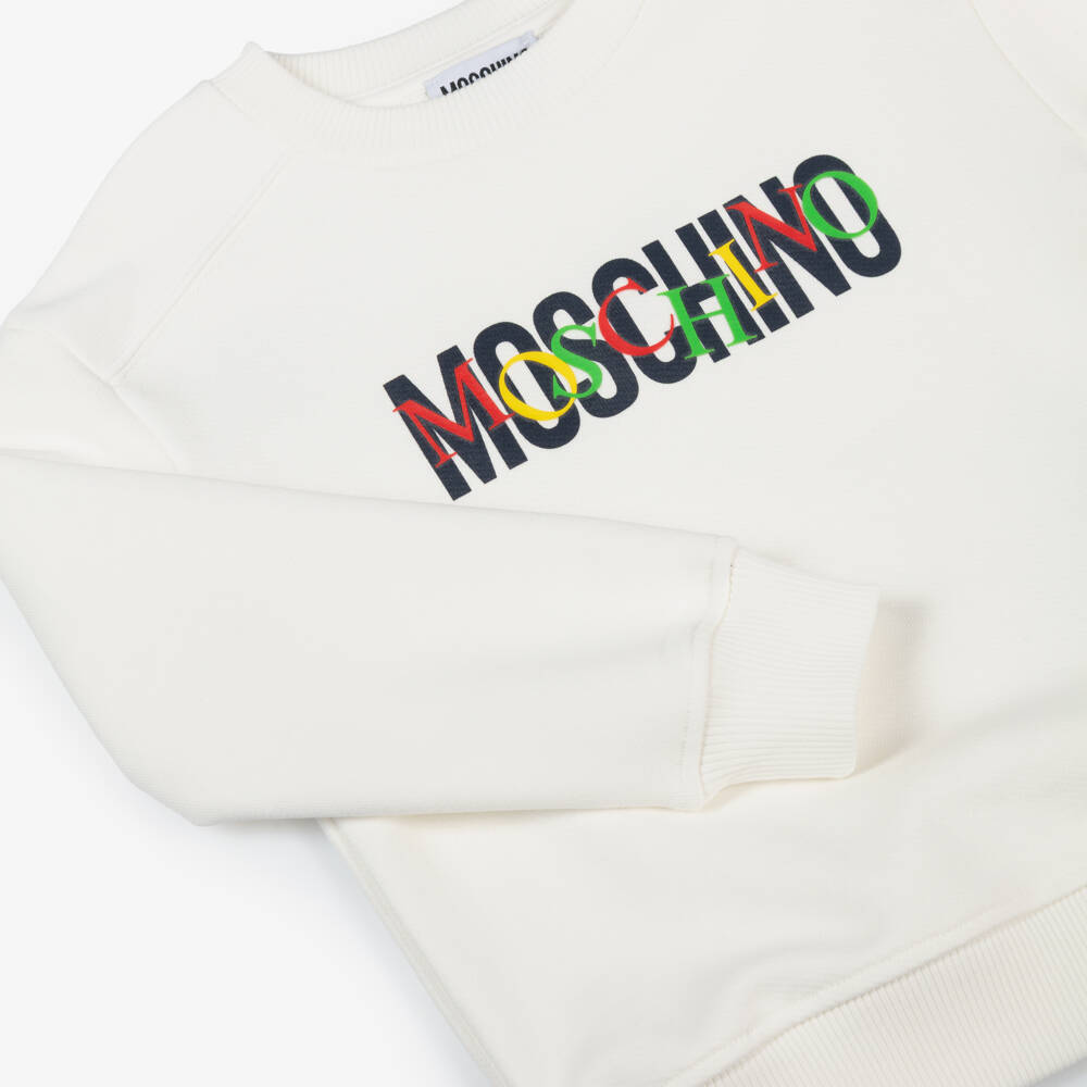 Moschino-Boys Ivory Emblem Tracksuit | Childrensalon Outlet