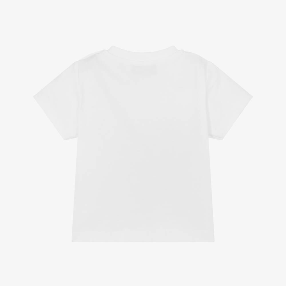 Moschino-Кремовая хлопковая рубашка с вышивкой для мальчиков | Childrensalon Outlet