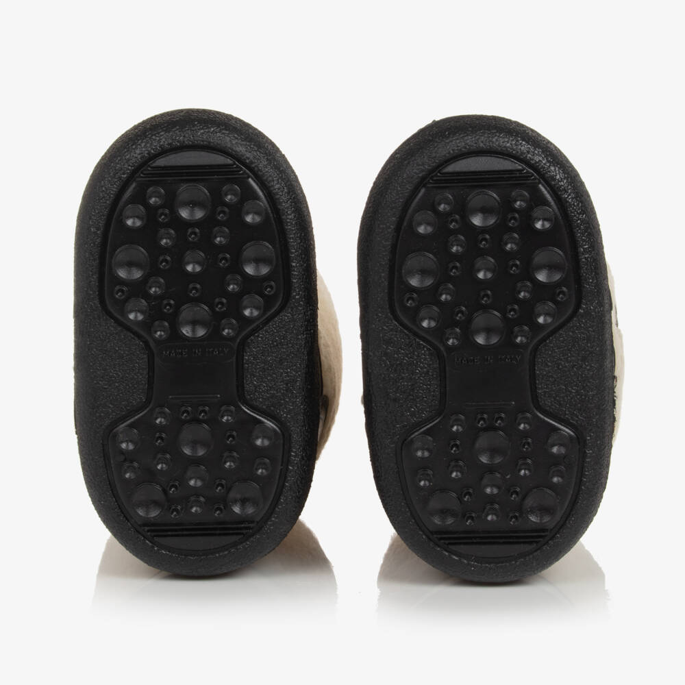 Moschino-Кремовые зимние ботинки из флиса для мальчиков | Childrensalon Outlet