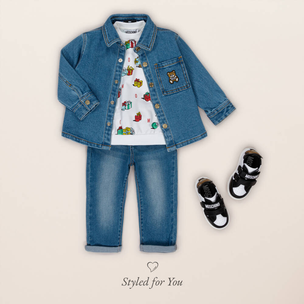 Moschino Baby-Boys Ivory Gift Print Sweatshirt | Childrensalon Outlet