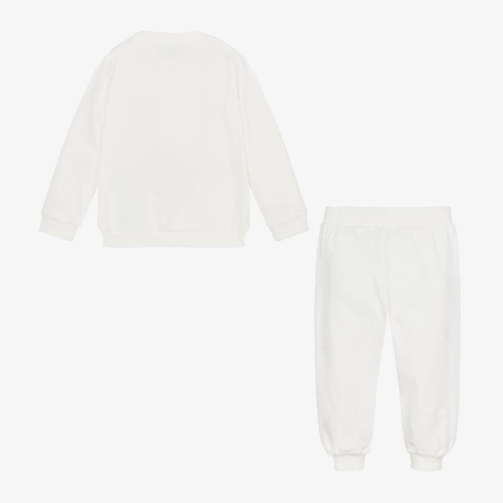 Moschino Baby-Boys Ivory Gingham Logo Tracksuit | Childrensalon Outlet