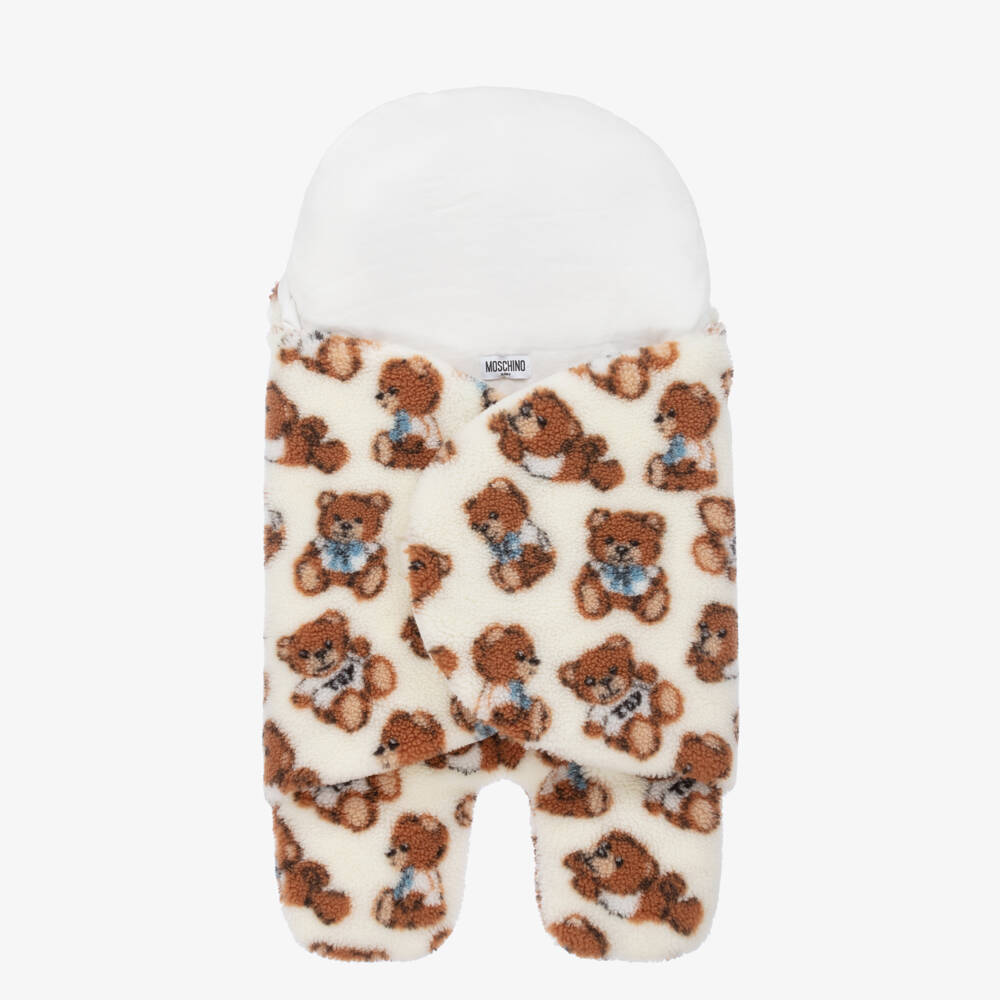Moschino Baby-Boys Ivory Plush Snuggle Cocoon | Childrensalon Outlet