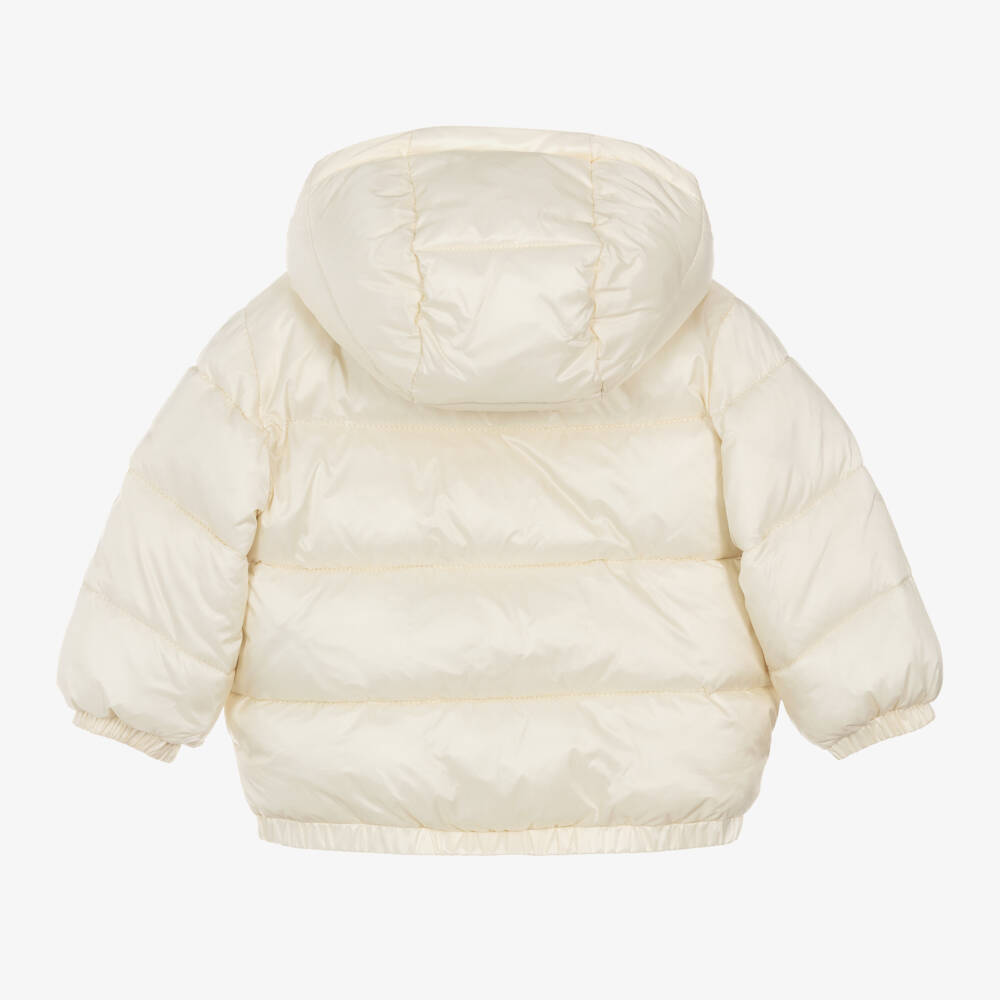 Moschino Baby-Boys Ivory Quilted Hooded Coat | Childrensalon Outlet
