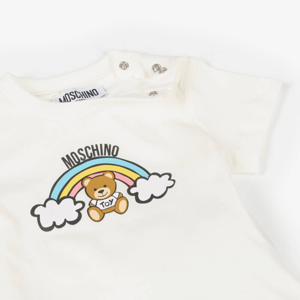 Moschino-Boys Ivory Teddy Bear & Shorts Duo | Childrensalon Outlet